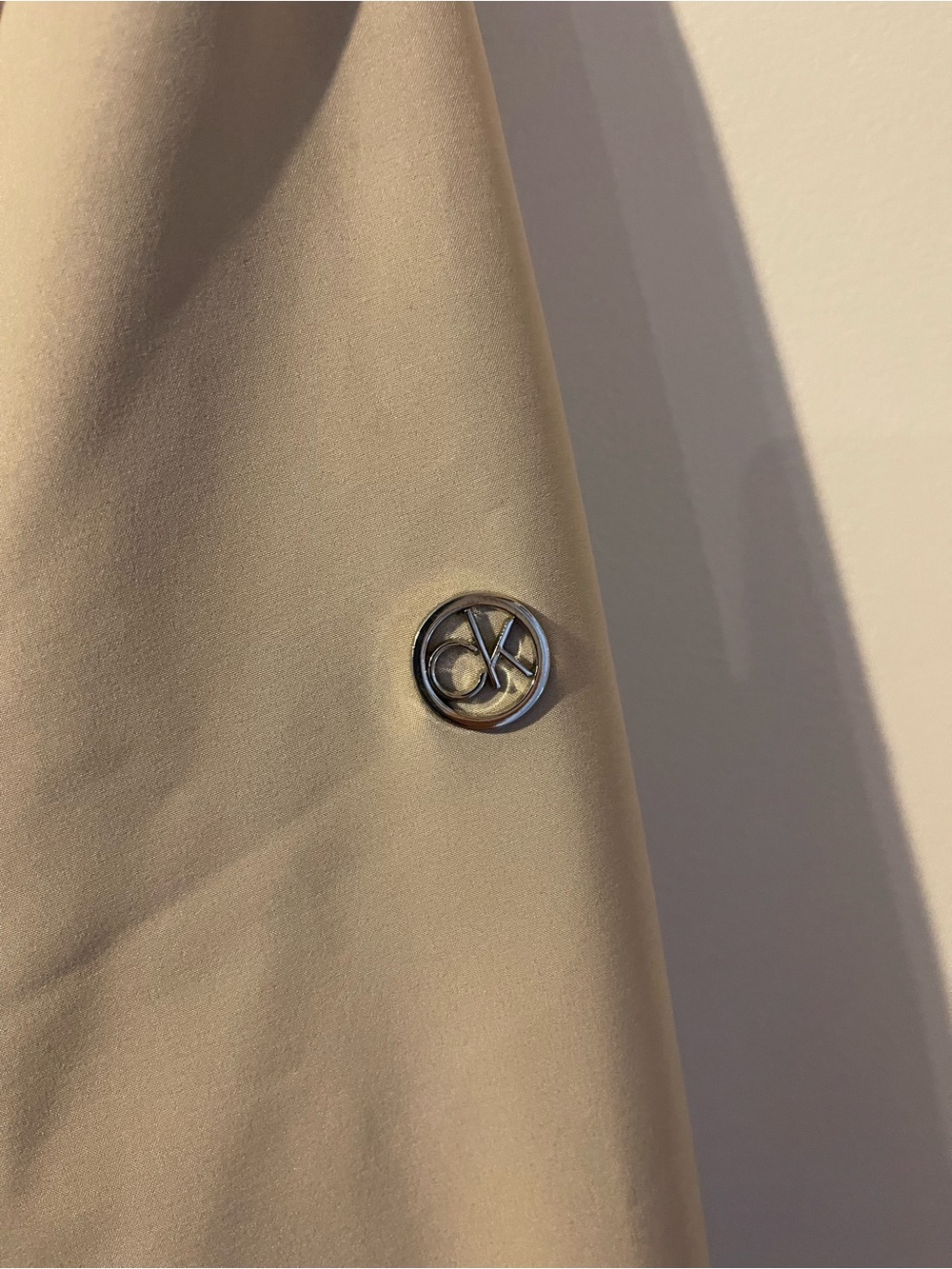 Calvin Klein Beige Softshell Belted Trench Coat Detachable Hood L - Picture 4 of 12